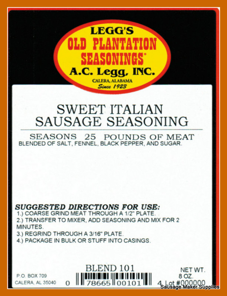 *SALE*  CASE PRICE  SWEET ITALIAN Seasoning for 600 LBS Sausage Seasoning Spices Links or Pan style
