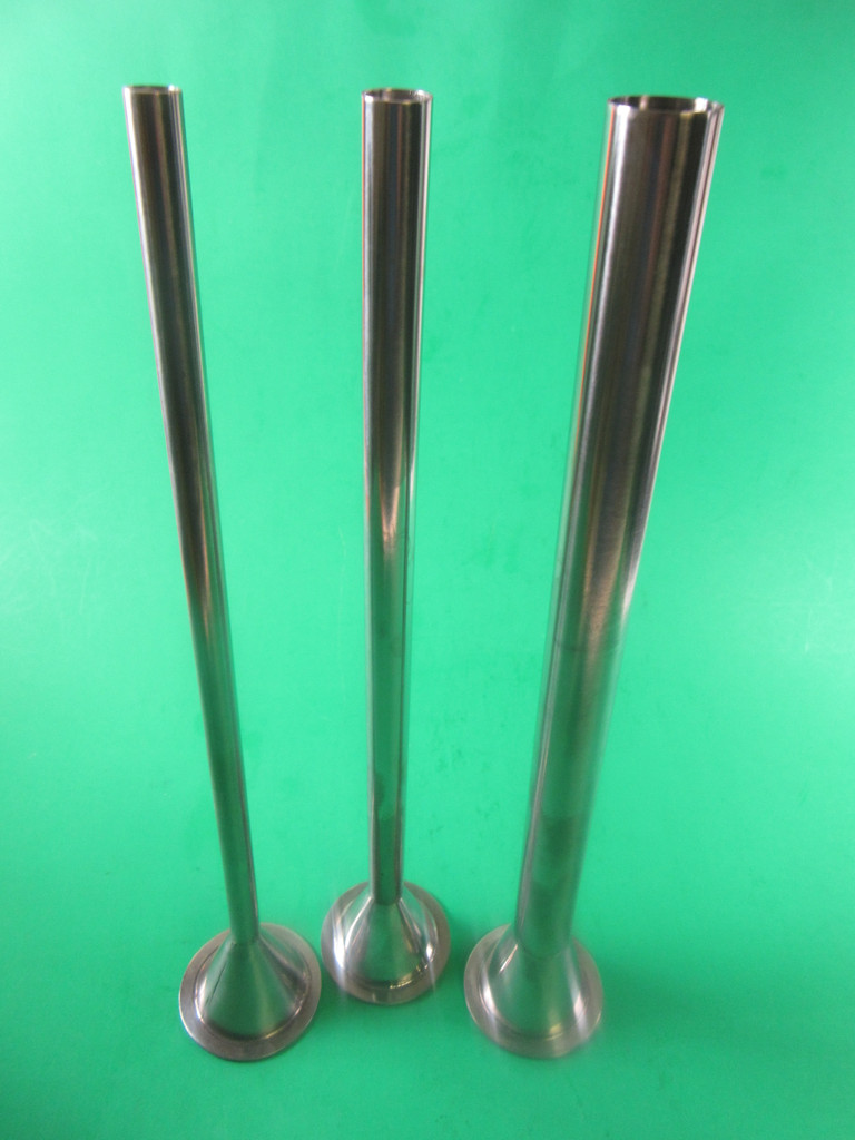 *1 9/16" base*  3 pc COMBO SET**  12" EXTRA LONG Sausage Stuffing Horn Tube 3/8", 1/2" & 3/4" for Enterprise cast iron stuffer