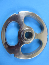 #32 3-hole Kidney plate  w/ HUB for Meat Grinder Hobart Weston LEM Cabelas et