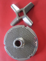  #42 x 1/8" (3mm) FINE GRIND MEAT w/HUB Meat Grinder Plate AND HEAVY DUTY KNIFE