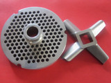  #42 x 1/4" (6mm) BURGER GRIND MEAT w/HUB Meat Grinder Plate AND HEAVY DUTY KNIFE