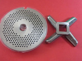 #22 x  (2mm) MINCED FINE GRIND holes AND KNIFE for meat grinder.  MADE IN ITALY