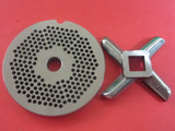  #22 x 1/8" (3mm) FINE GRIND holes plate AND KNIFE for meat grinder.  MADE IN ITALY