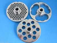 #22 3-Pc. SET w/ HUB Meat Food Grinder Plates Hobart Cabelas LEM Weston