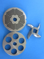 3-pc #22 Meat Grinder plate disc knife 1/8" & 3/4" SET Hobart LEM Cabelas etc