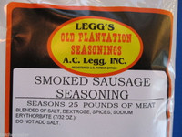 Traditional Smoked Links Sausage Seasoning for 25 LBs of meat from AC Legg