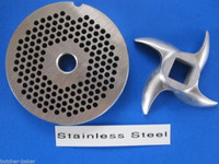 #8 x 1/8" Fine Grind PLATE & KNIFE Meat Grinder Grinding SET *Stainless Steel*