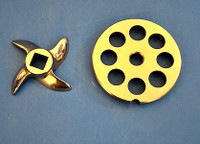 #22 x 5/8" hole STAINLESS Meat Grinding Grinder Plate disc & Cutter Knife