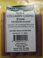 21 mm SLIM Collagen Snack Stick CASINGS  for 25 lbs of Edible Slim Jims Pepperoni sausage