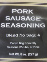 NO SAGE for 50 LBS of Breakfast Pan Sausage Seasoning just add Venison Pork