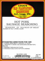CASE PRICE A C Legg Blend #109 HOT COWBOY  Breakfast Sausage Seasoning for 600 lbs