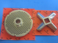  #42 x 1/4" (6mm) BURGER GRIND MEAT w/HUB Meat Grinder Plate AND HEAVY DUTY KNIFE