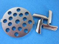 5/16" Meat Grinder plate disc & knife for Waring Pro, Back to Basics & Oster