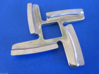 4 pc. SET 1/8", 1/2" and  5/8" GRIND HOLES for KitchenAid KSMMGA meat grinder PLUS NEW KNIFE