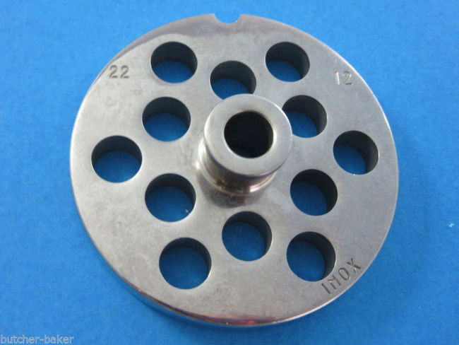 22 3PcSET Knife and Plates w/ HUB Meat Food Grinder Hobart Cabelas LEM Weston Smokehouse Chef