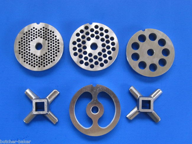 Meat Grinder Sausage Stuffing Stuffer 9 pc. Tube Plates Smokehouse Chef