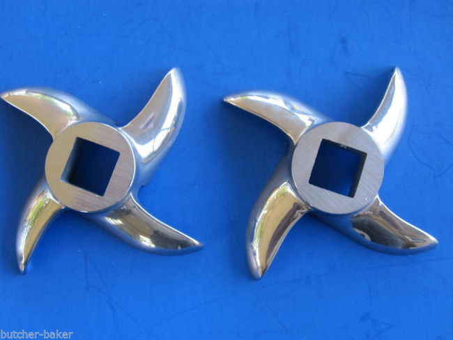 *TWO* 12 Meat Grinder Knife Blade Cutter for Hobart MTN Cabela LEM etc