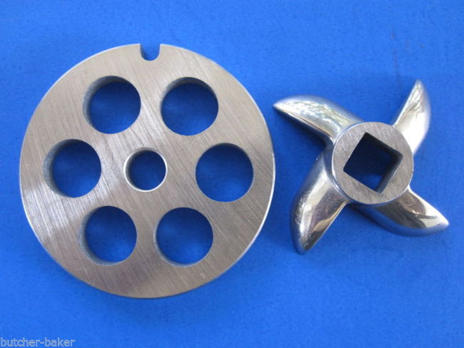 5 x 1/2" Plate Discs PLUS 1 knife for Meat Grinder Grinding STAINLESS