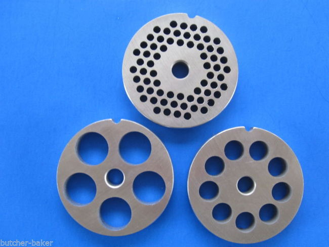 12 SET (3) plates disc for Hobart LEM Cabelas Enterprise Meat Grinder Chopper Smokehouse Chef