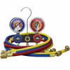 Mastercool 2 Way Aluminum Manifold Gauge Set 80mm R22 R407C R32 R410A 3 x 150cm Hoses MC93661-EB1