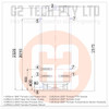 G2 TECH 1000LT Hot Water Storage Tank Duplex Stainless Steel Commercial Grade - Side Elevation