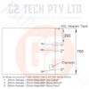 G2 TECH 250Lt Ceiling Model Constant Pressure Wet Back Hot Water Heater Electric Boost - Drawing Side