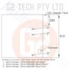 G2 TECH 400Lt Ceiling Model Constant Pressure Wet Back Hot Water Heater Electric Boost - Drawing Side