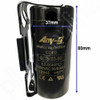 Motor Start Capacitor 63–80 µF 250VAC with End Cap, Mounting Bracket & Discharge Resistor - Face