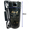 Motor Start Capacitor 124–149 µF 250VAC with End Cap, Mounting Bracket & Discharge Resistor - Face