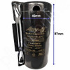 Motor Start Capacitor 315–400 µF 250VAC with End Cap, Mounting Bracket & Discharge Resistor - Face