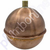 Copper Ball Float for Hot & Cold Water up to 90 Deg C Maximum 115mm Dia - Side