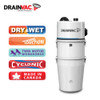 DrainVac Commercial Central Ducted Wet & Dry Vacuum Cleaner System Twister 46 litre Twin Motor Dry & Wet CVS Model TCM1 - System