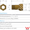 Screwed DR Brass Adaptor MI x FI Extended 15mm x 65mm BSP Watermarked PN. AW4001 - Drawing