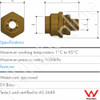 Flared Compression Reducing Union DR Brass 6 MI x 15 C Watermarked PN. AW89 - Drawing