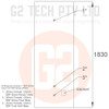 G2TECH 400Lt Squat Wet Back Hot Water Heater Stove Cylinder Electric Boost - Drawing Side