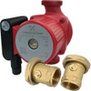 Grundfos UPS 32-100N (180) Circulator Pump with 32mm Ball Valve Brass Union PN. 95906489+93108691