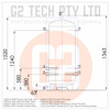 G2 TECH 315LT Hot Water Storage Tank Duplex Stainless Steel Commercial Grade - Side Elevation