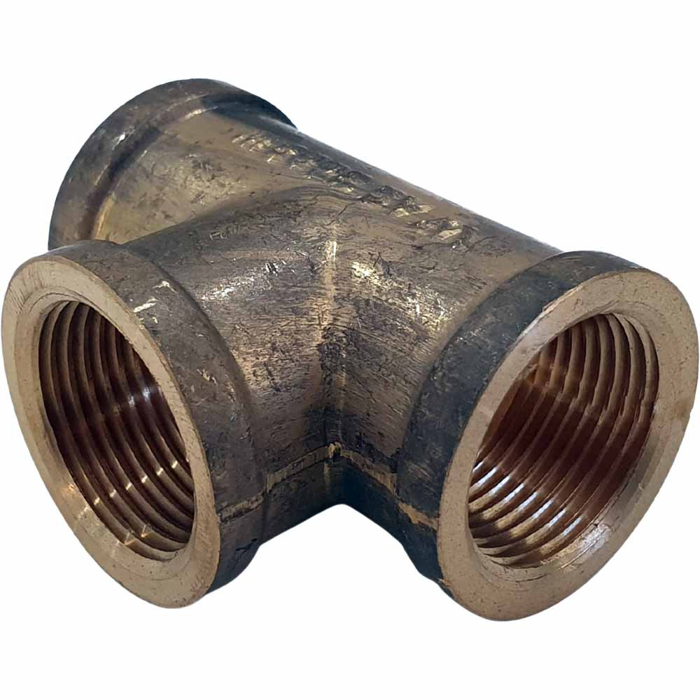 Screwed DR Brass Female Tee 20mm BSP Watermarked PN. AW406