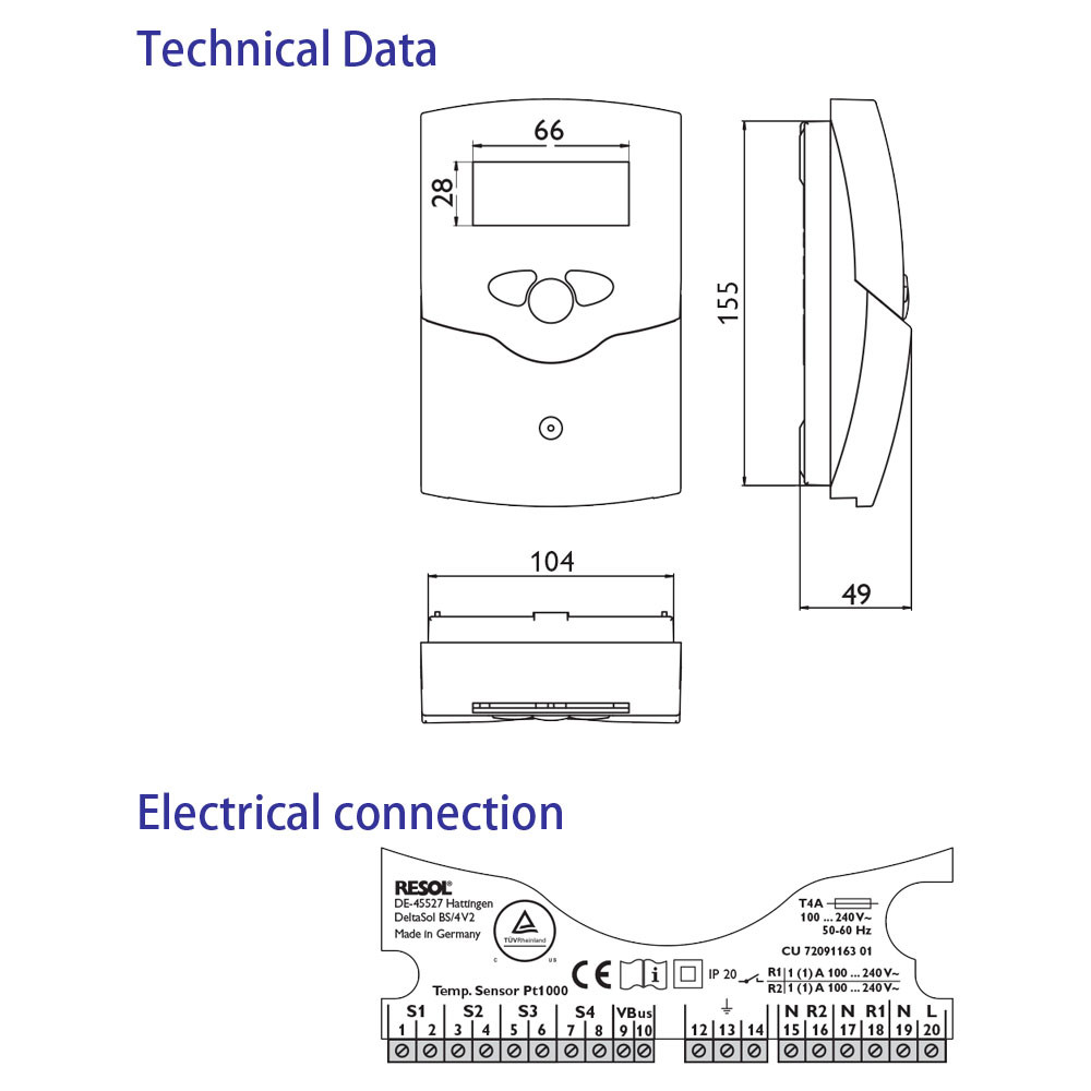 Resol DeltaSol BS-4/2 solar hot water differential controller