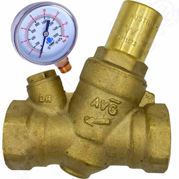 AVG Pressure Reduction Valve and Gauge 15mm FxF Range 250kpa - 650kpa