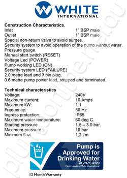 Pump Controller Automatic ReSet Grundfos DAB Bianco Adjustable 1.5-3.0BAR WHI-SK13BA - Technical | Warranty Pump Controller Automatic ReSet Grundfos DAB Bianco Adjustable 1.5-3.0BAR WHI-SK13BA - Technical | Warranty