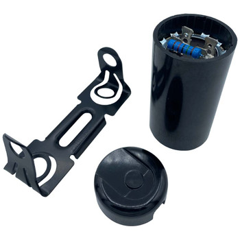 Motor Start Capacitor 31.5–40 µF 250VAC with End Cap, Mounting Bracket & Discharge Resistor