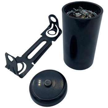 Motor Start Capacitor 145–174 µF 250VAC with End Cap, Mounting Bracket & Discharge Resistor