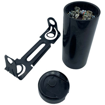 Motor Start Capacitor 160–200 µF 250VAC with End Cap, Mounting Bracket & Discharge Resistor