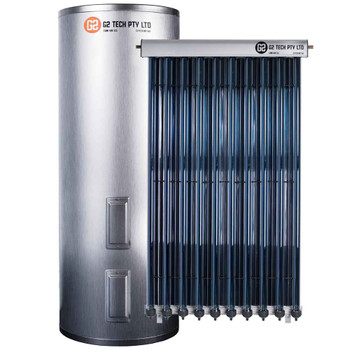 Evacuated Tube Solar Hot Water | Stainless Steel Electric | 250Lt 10 Tube