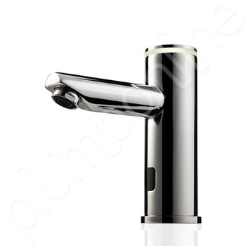 Sensor Tap by Autoflo Basin Pillar GLOW Illuminated Light Chrome 9V Mains Power - offset