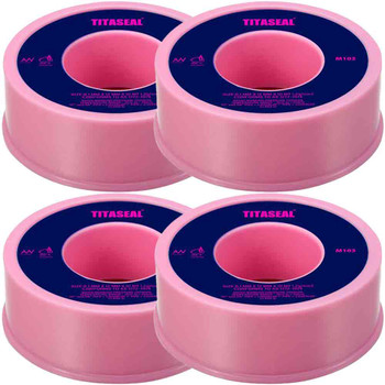 Pink Thread Seal Tape Teflon PTFE Water Roll 12mm x 10M 4 Pack