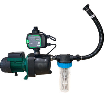 DAB Jetcom 132NXT Pressure Pump Surface Mounted with Automatic Controller, Water Pump Pre Filter POL-WF2A and Hose