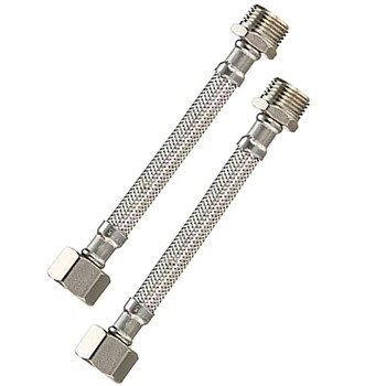 Flexible Hose Hot/Cold Water Connector 225mm Male x Female - 2 Pack