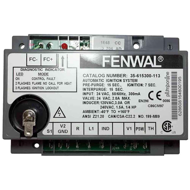 Braemar TE 430 & X Gas Ducted Heater Ignition Unit Fenwal 35-615300-113 PN. 628608